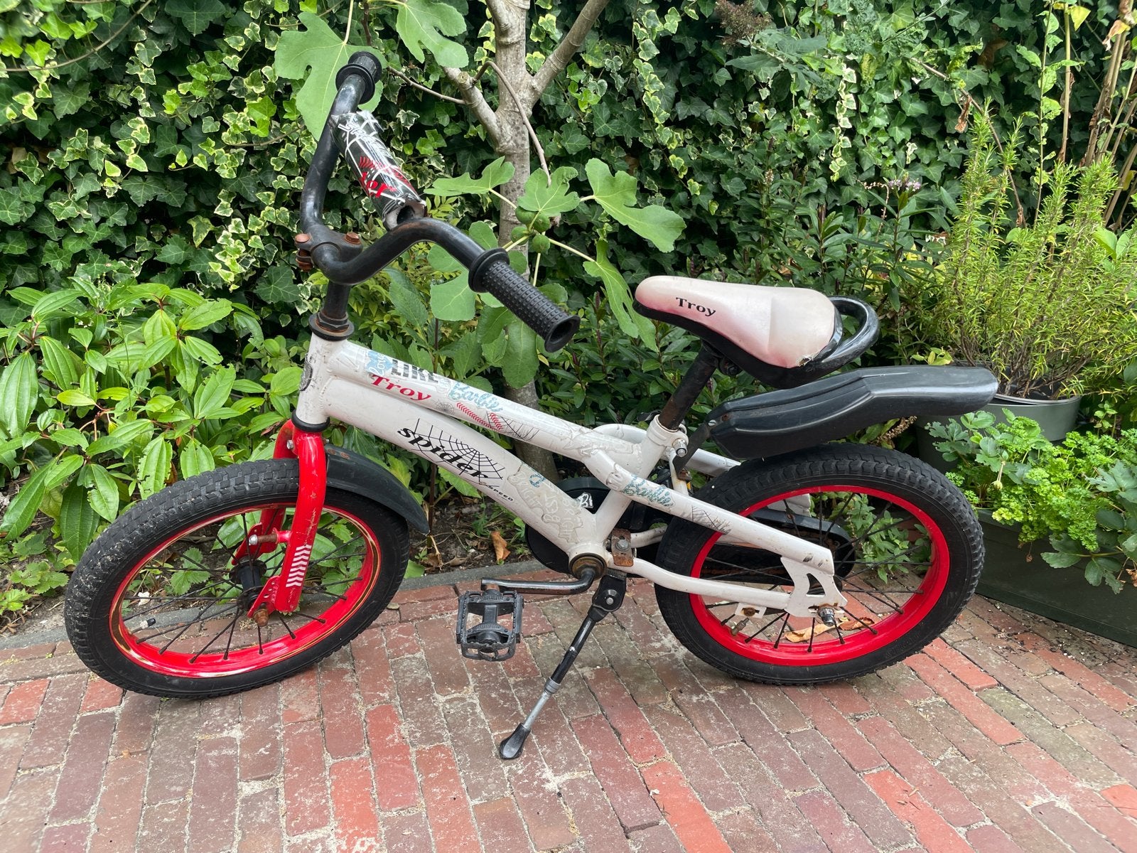 Stoere Troy Spider crossfiets 16 inch met terugtraprem, Fietsen en Brommers, Ophalen, Terugtraprem, Zijwieltjes, 16 tot 20 inch