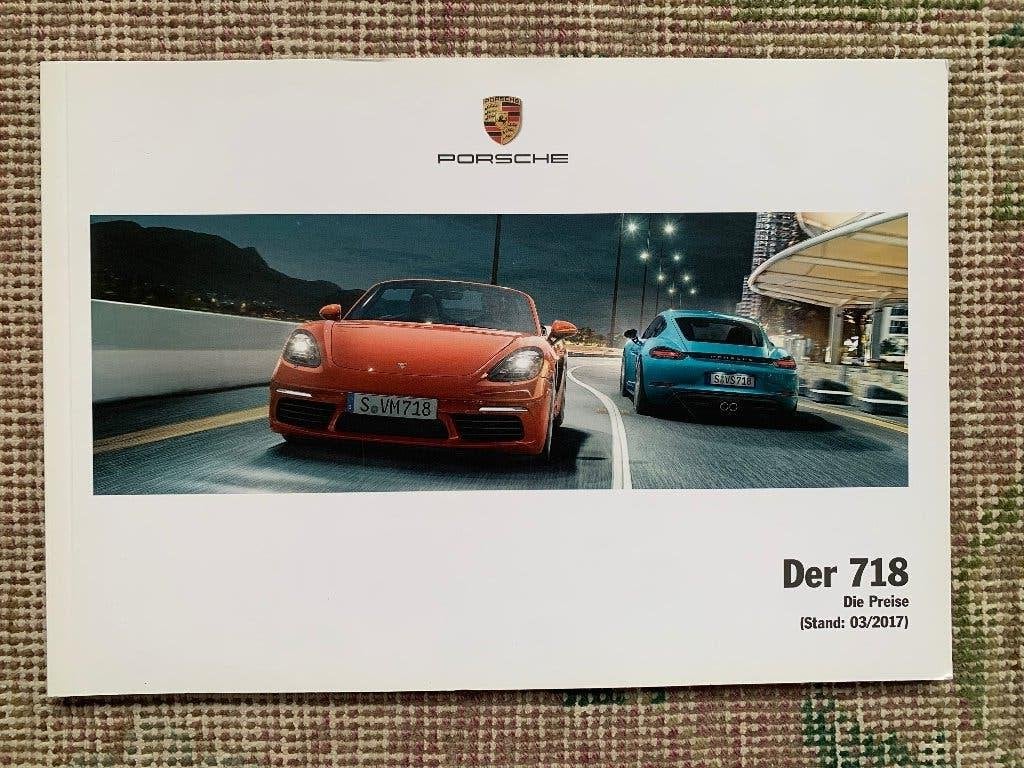 Duitse prijslijst Porsche 718 Boxster & Cayman 2017, Porsche, Nieuw, Ophalen of Verzenden, Porsche