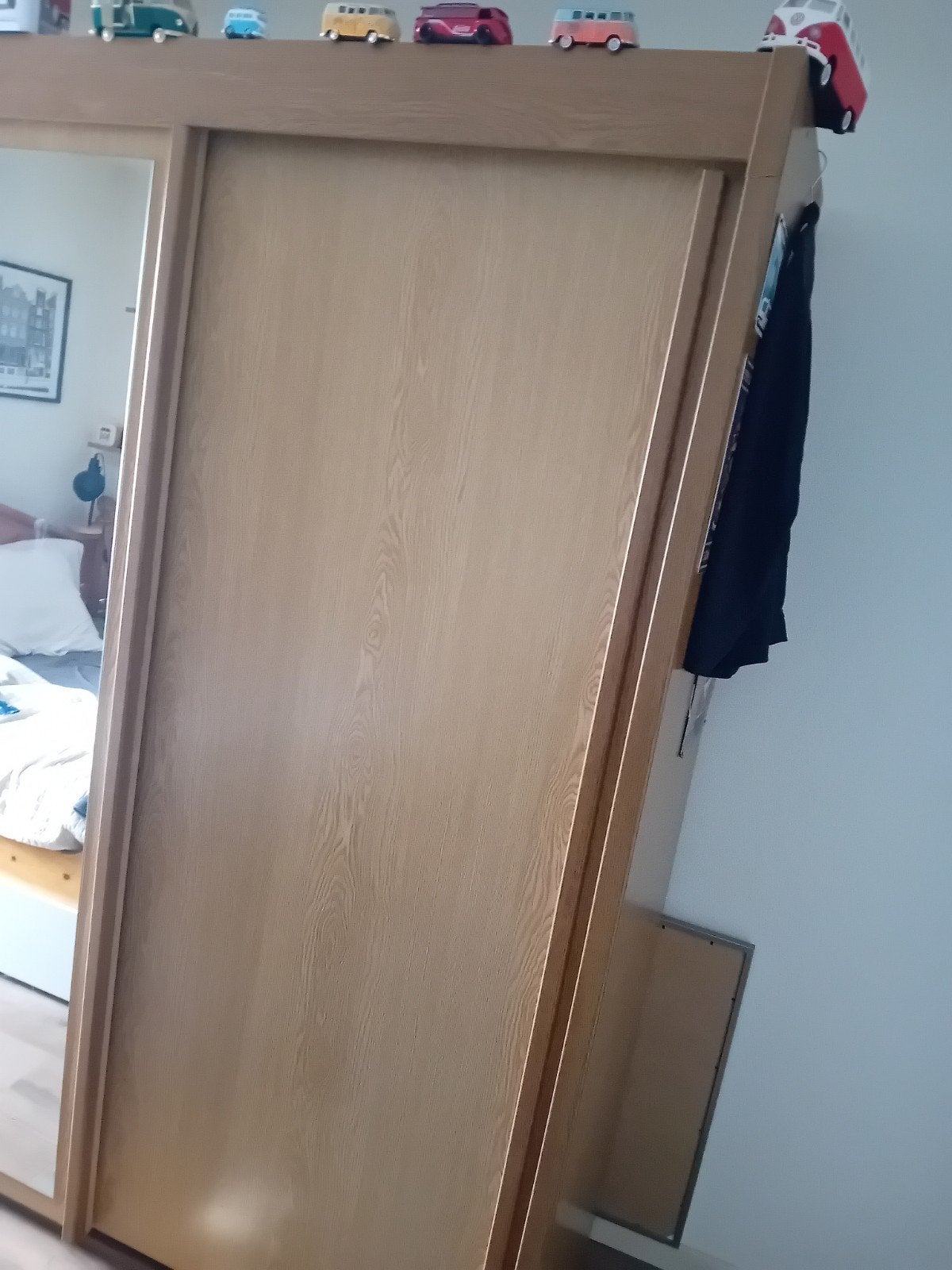 Kledingkast met schuifdeuren en spiegel 2.21×253×63, Huis en Inrichting, Ophalen, Met deur(en), Gebruikt, 200 cm of meer