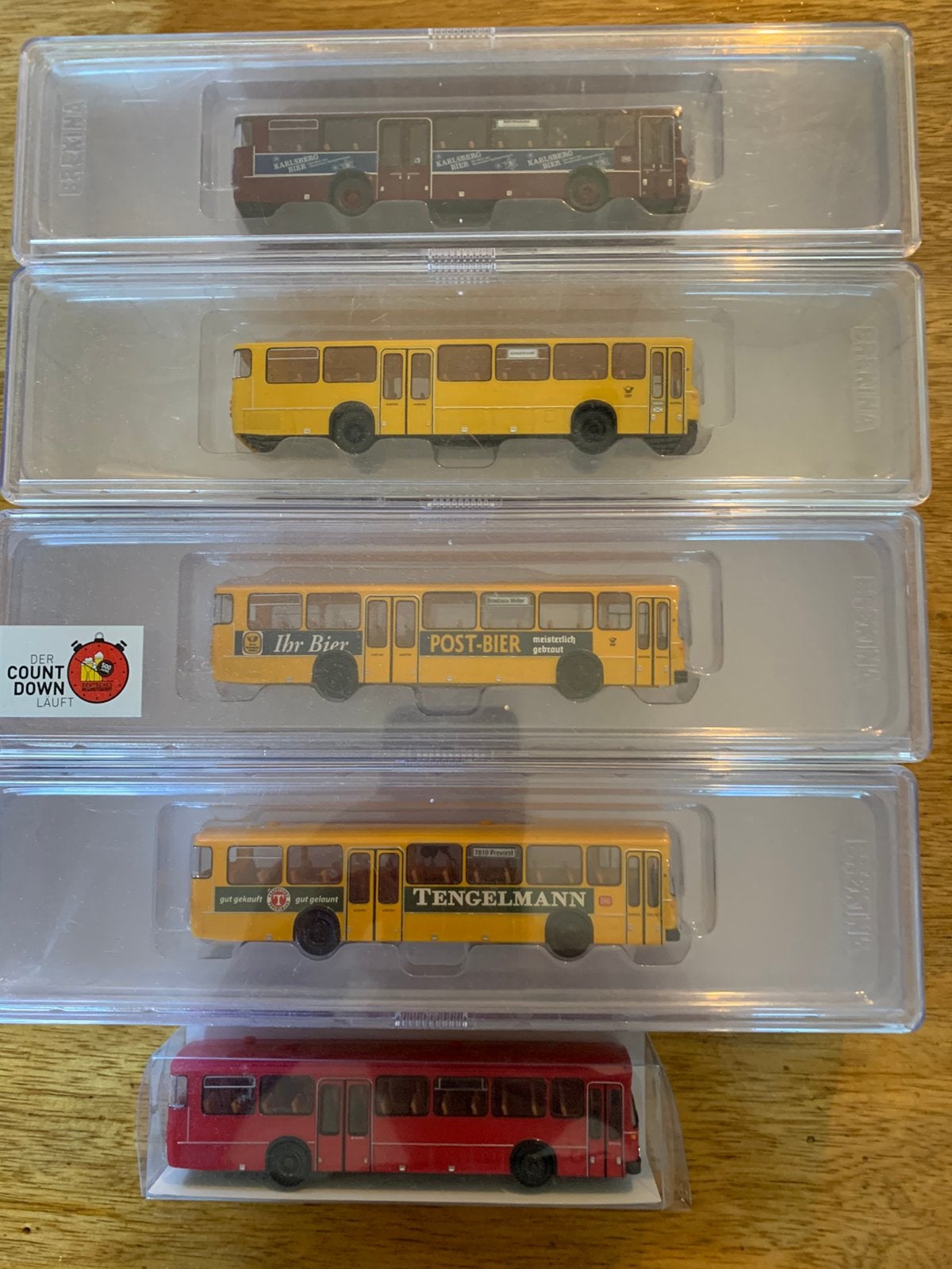 Brekina: set van 5 DB Mercedes 307 bussen, Ophalen of Verzenden, Nieuw, Bus of Vrachtwagen, Brekina