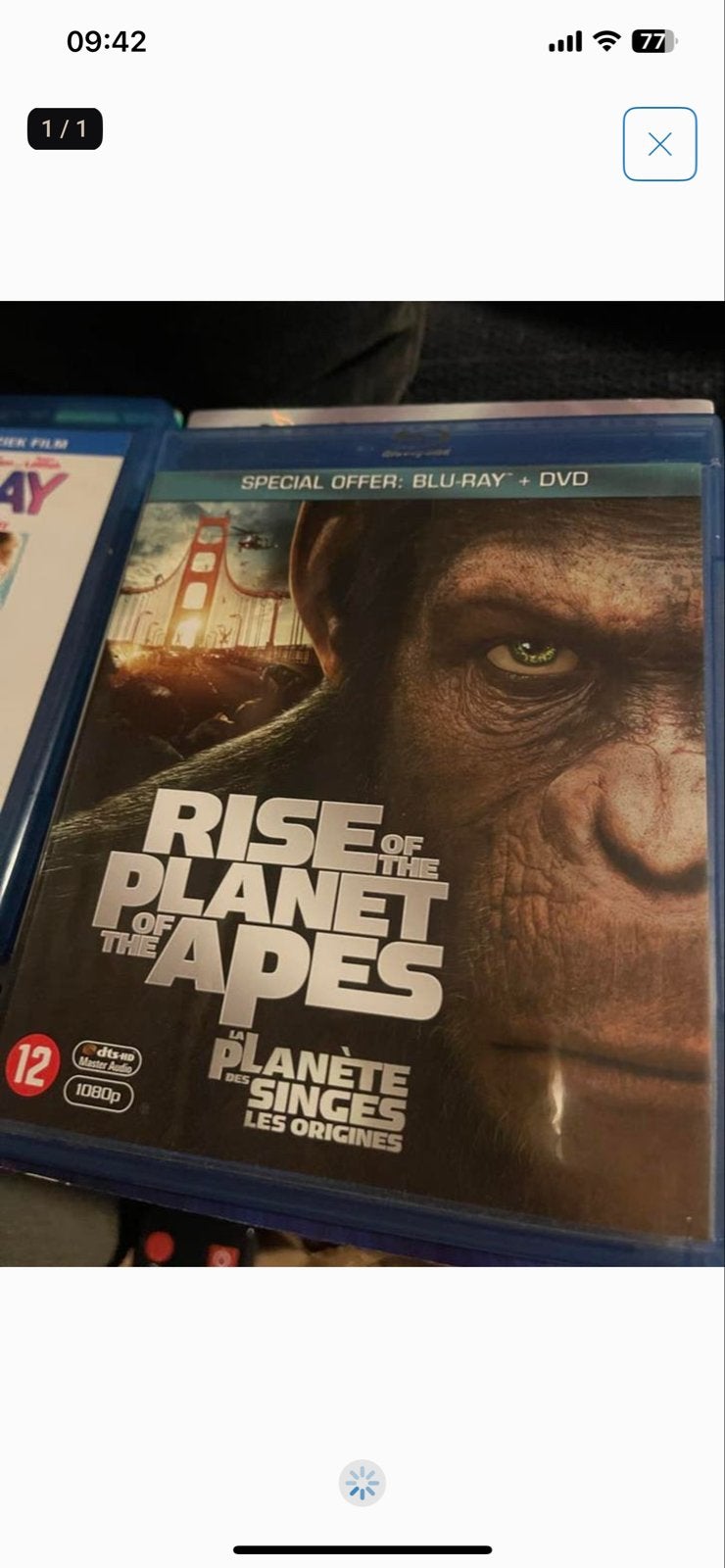 Rise of the Planet of the Apes Blu-ray + DVD, Cd's en Dvd's, Blu-ray, Ophalen of Verzenden, Zo goed als nieuw, Science Fiction en Fantasy
