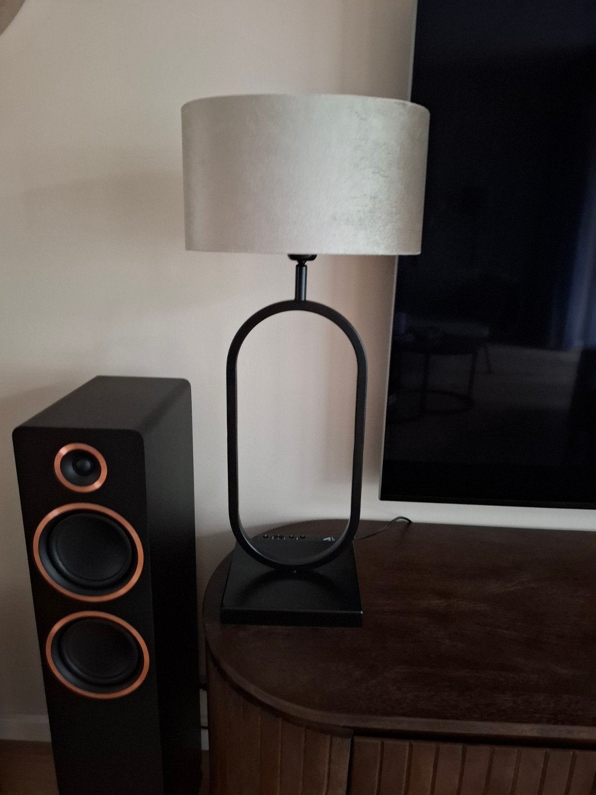 Prachtige tafellamp Light & Living zwart metaal velourse kap, Ophalen, 68 cm, Zo goed als nieuw, Zwart