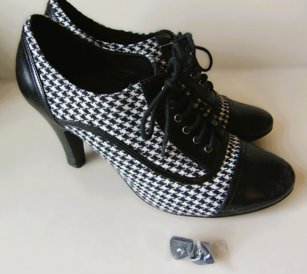 Pied de poule motief  schoenen van Manfield maat 41, Kleding | Dames, Zwart, Ophalen of Verzenden, Zo goed als nieuw, Schoenen met hoge hakken