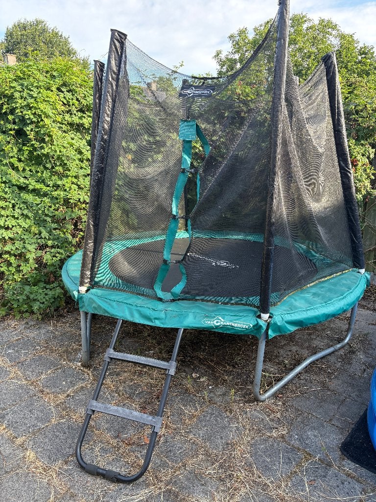 Trampoline met veiligheidsnet en trapje (van Cranenbroek), Ophalen, Gebruikt