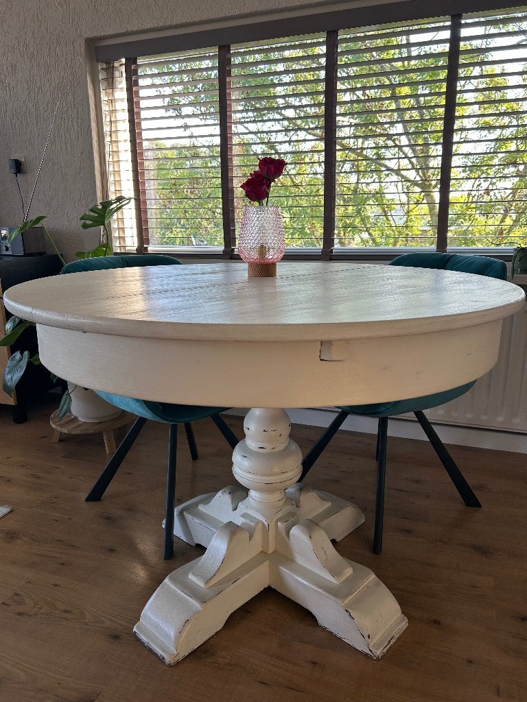 Eettafel rond, Ophalen, Gebruikt, 100 tot 150 cm, 50 tot 100 cm