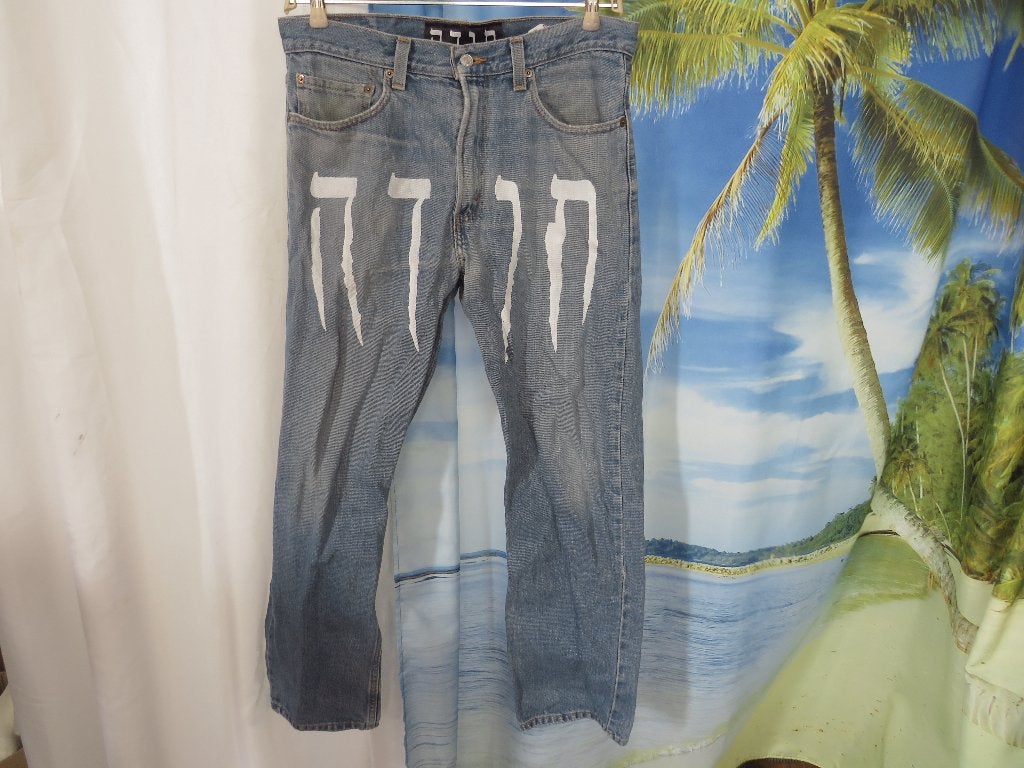 blauwe distressed spijker broek mt 33 /30 Levi strauss & co, Levi's, Blauw, Ophalen of Verzenden, W33 - W34 (confectie 48/50)