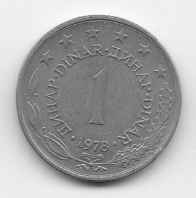 Joegoslavië 1 dinar 1978 KM# 59, Verzenden, Joegoslavië, Losse munt