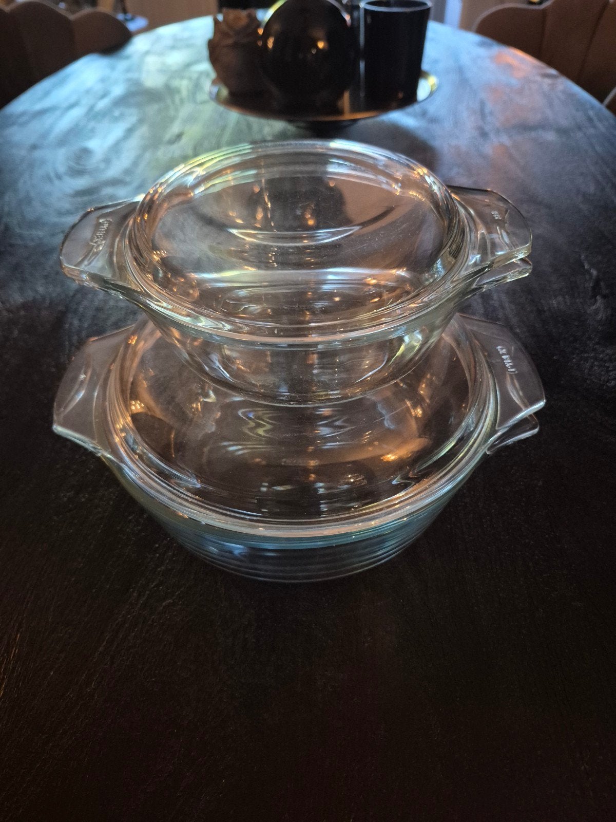 Pyrex ovenschalen met deksel - 2 stuks, Ophalen, Overige merken, Glas, Overige typen