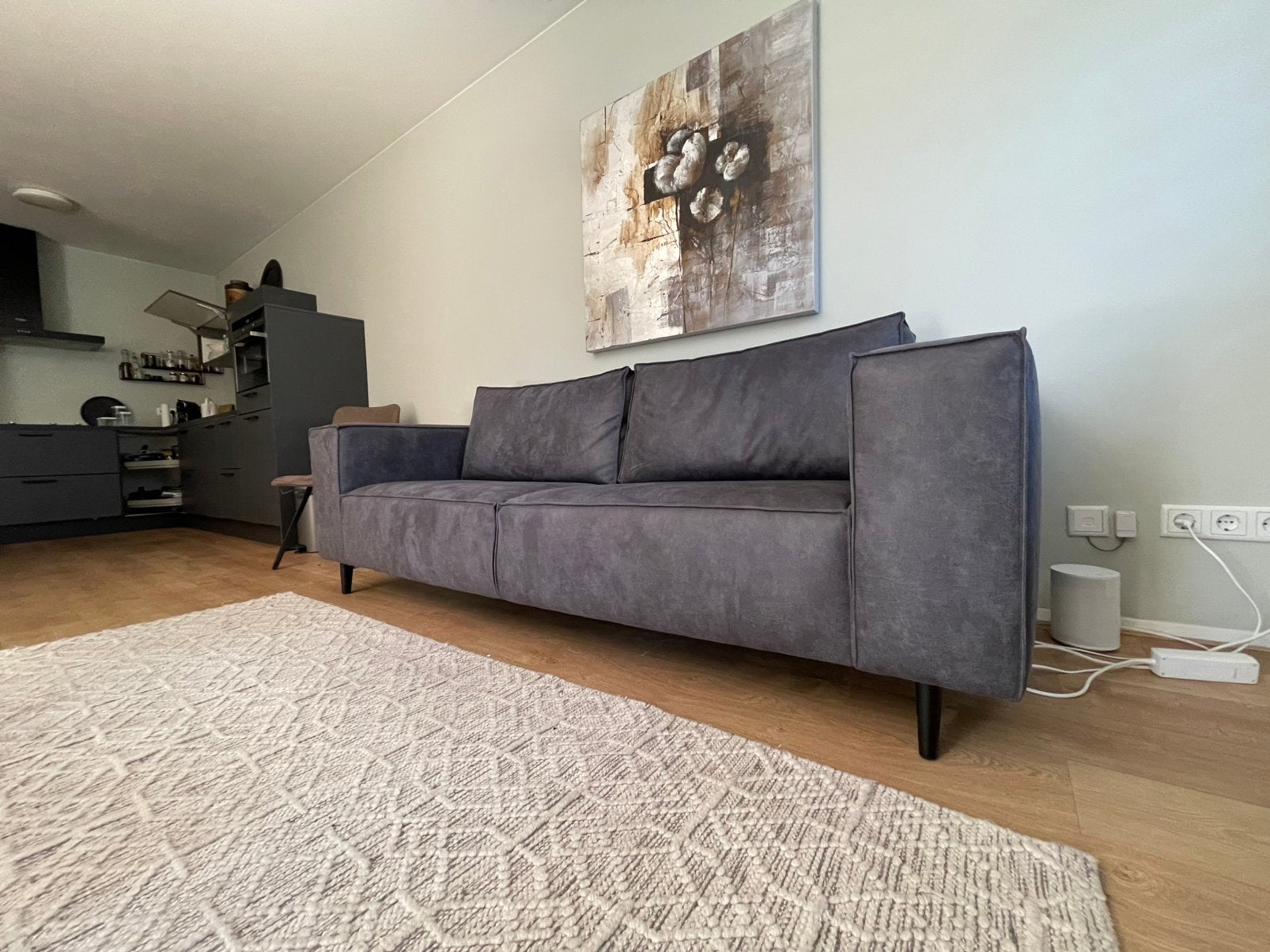 Zo goed als nieuw bankstel. Lengte 230 cm., Ophalen, 75 tot 100 cm, Zo goed als nieuw, Stof