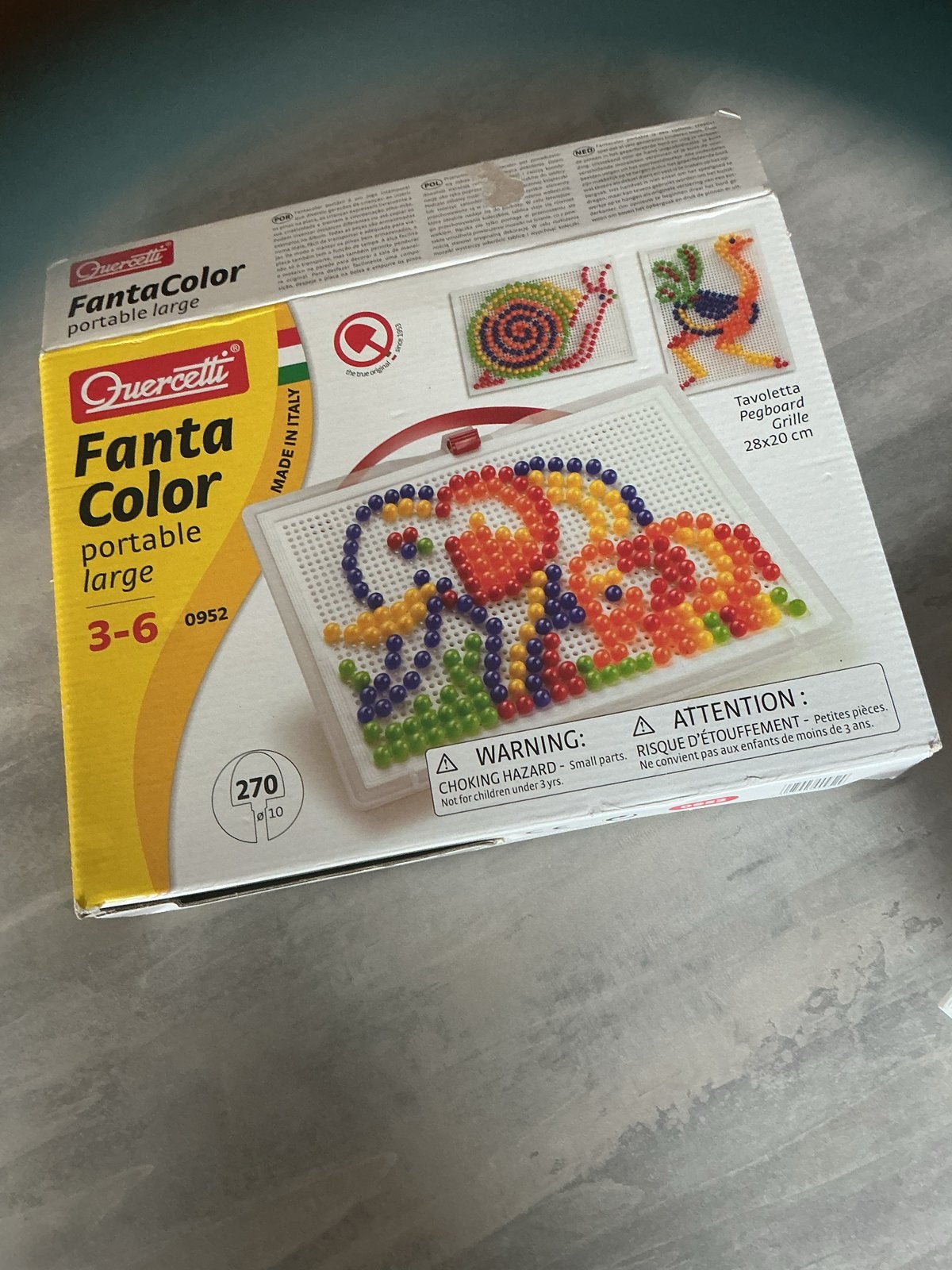 Quercetti FantaColor Portable Large Steekmozaïek, Ophalen of Verzenden, Zo goed als nieuw, Knutselen