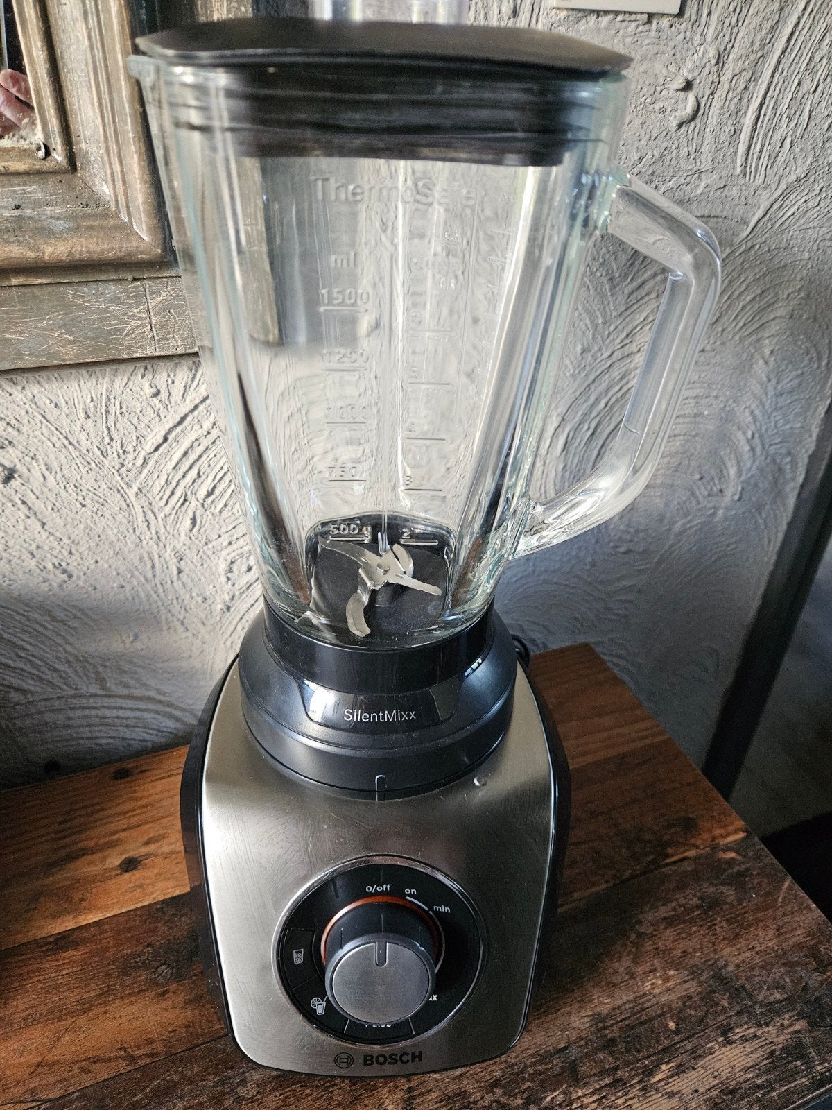 Zgan werkende Bosch SilentMixx Blender - glazen kan, Ophalen of Verzenden, Zo goed als nieuw, Blender