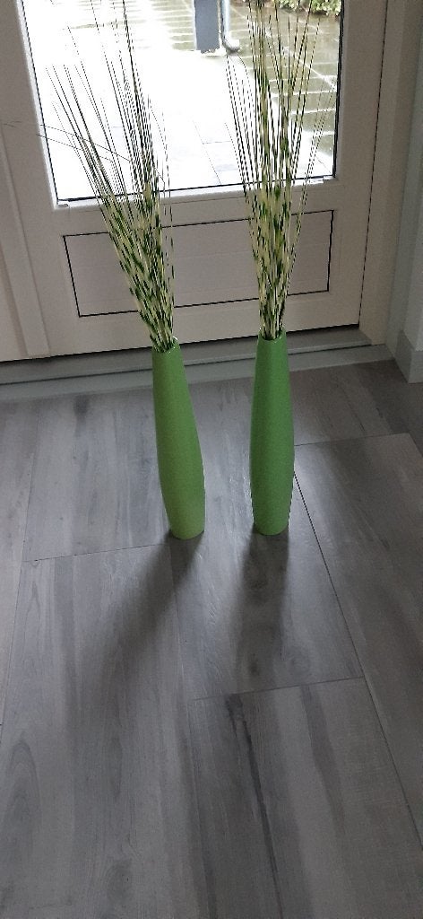 MOOIE GROTE GROENE VAZEN MET DECORATIE VAN BORGHUIS, Huis en Inrichting, Woonaccessoires | Vazen, Ophalen of Verzenden, Zo goed als nieuw