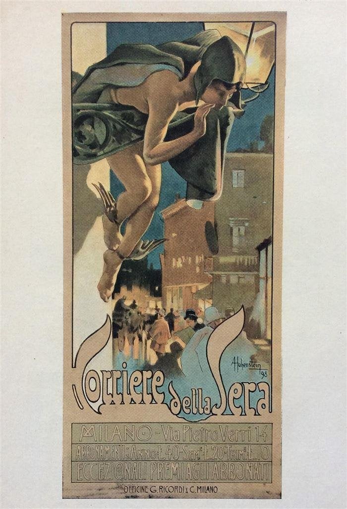 Hohenstein Italiaans Jugendstil Origineel litho poster 1901, Verzenden