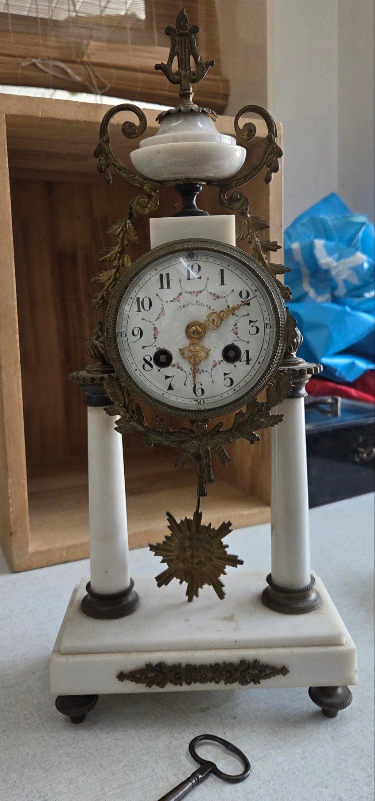 Antieke Joseph Nicolas Pendule Marmer Brons, Ophalen of Verzenden