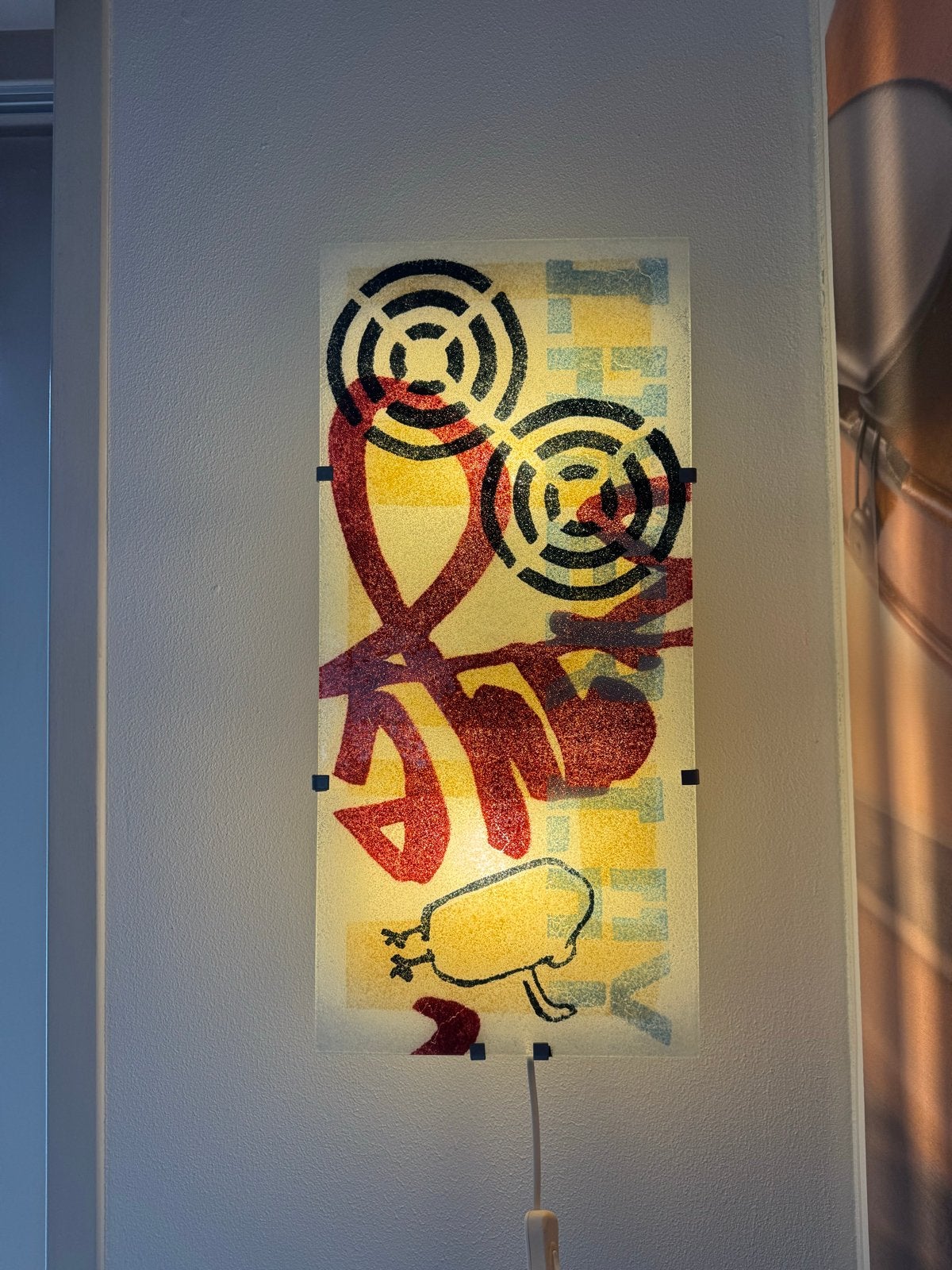 Unieke wandlamp met abstract design, Huis en Inrichting, Ophalen, Met snoer/stekker, Meerkleurig, Overige fittingen