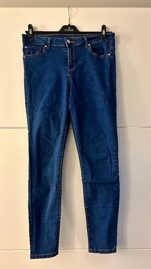 Denim co blauwe jeansbroek, Blauw, Maat 42/44 (L), Ophalen of Verzenden, Zo goed als nieuw