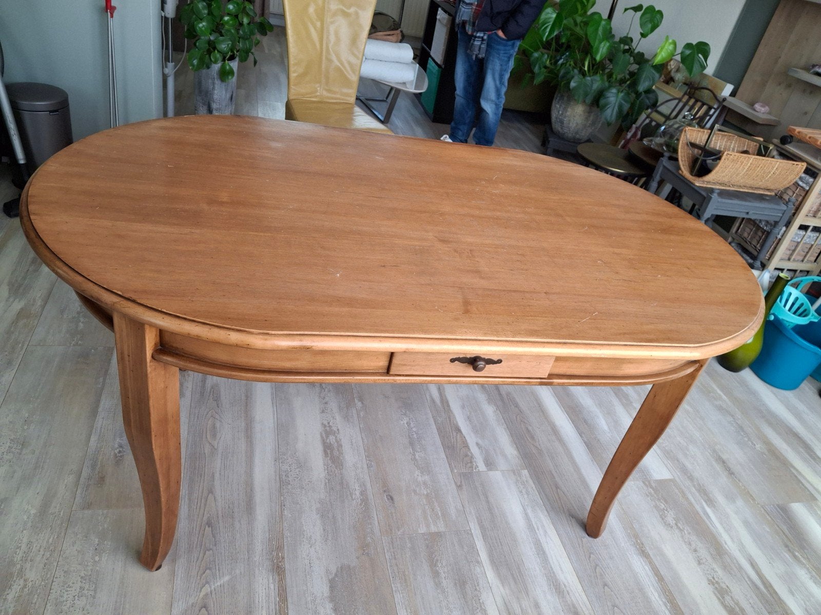 hele mooie bijzondere, kersenhouten biedermeier stijl tafel, Ophalen, Gebruikt, 50 tot 100 cm, 150 tot 200 cm