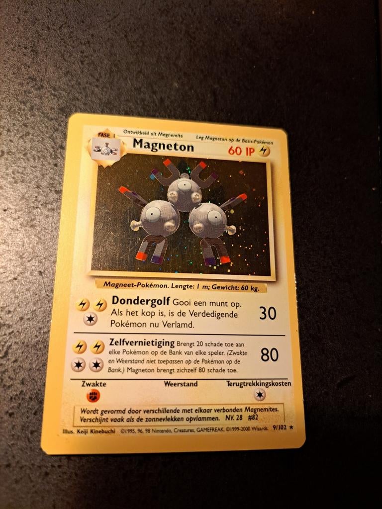 Magneton NL Holo 8/102 Pokémon Kaart, Ophalen of Verzenden, Gebruikt, Losse kaart, Foil
