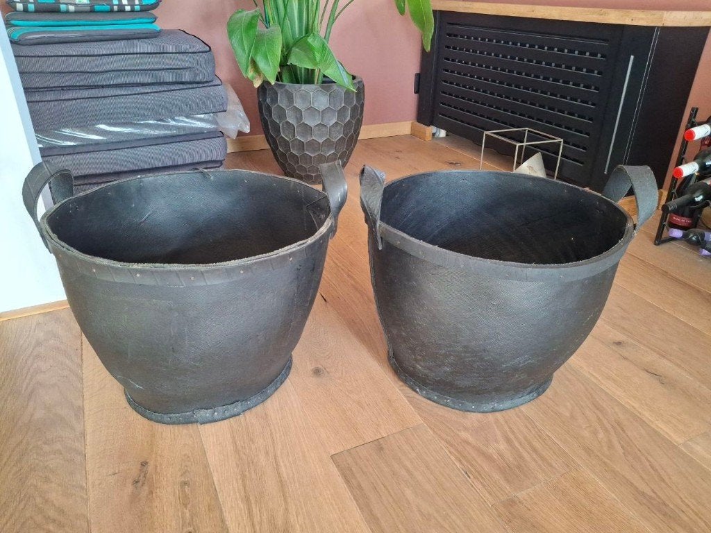 Manden van rubber, Huis en Inrichting, Overige materialen, Gebruikt, Mand, Rond