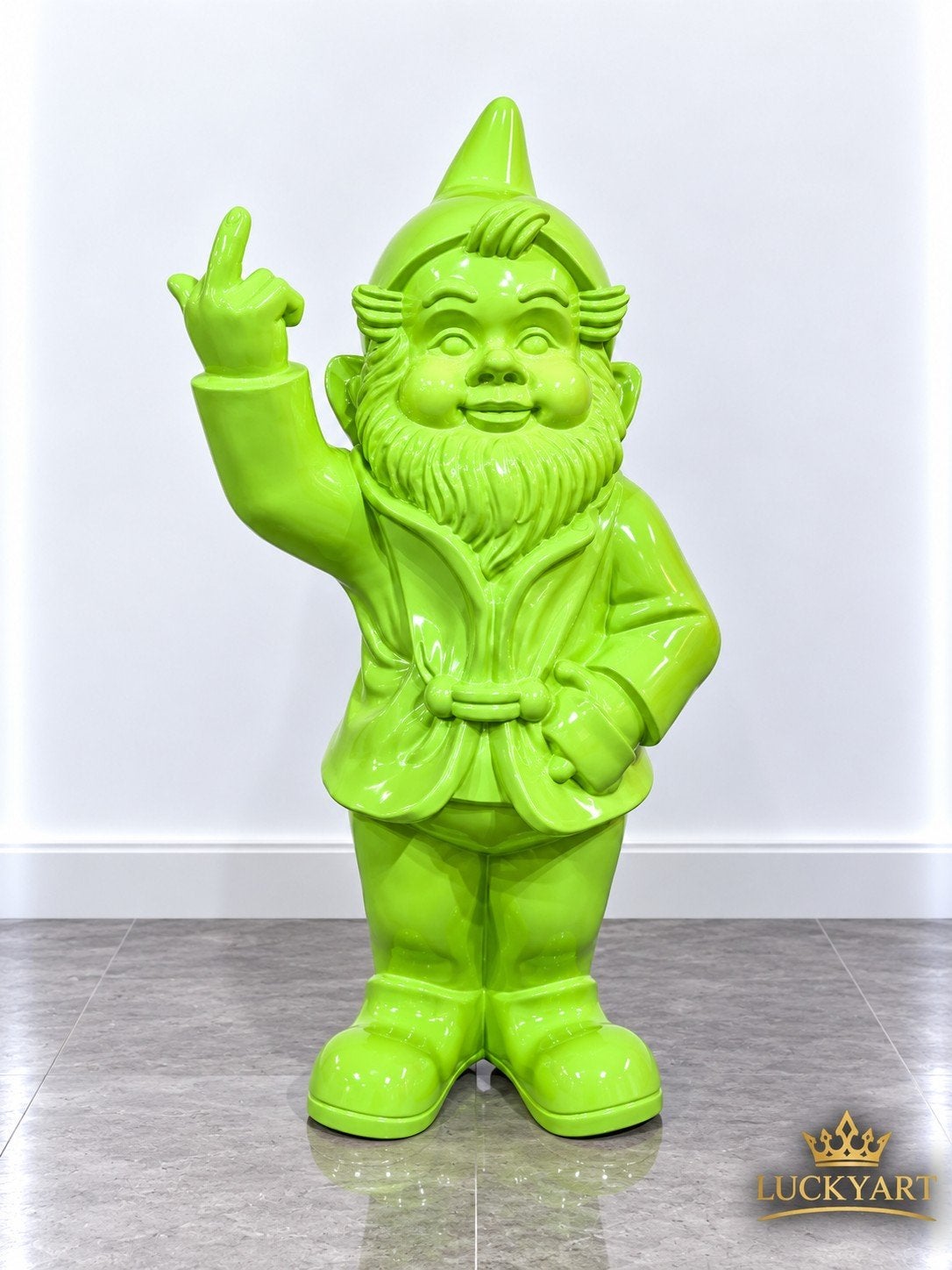 Tuinkabouter Fuck You 68 cm – Polyester Beeld – €60, Tuin en Terras, Ophalen, Nieuw, Kunststof