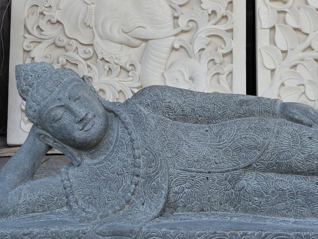 Sleeping Boeddha lavasteen, Tuin en Terras, Tuinbeelden, Nieuw, Boeddhabeeld, Steen, Ophalen