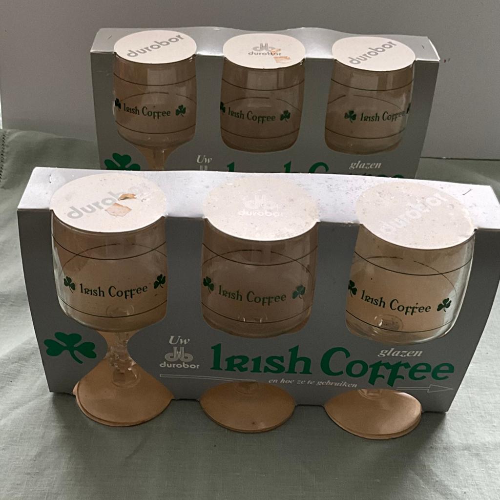 Vintage Durobor Irish Coffee Glazen Set (2x3 stuks), Ophalen, Nieuw, Overige merken, Glas