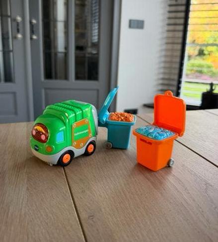Vtech vuilniswagen met containers, Kinderen en Baby's, Ophalen of Verzenden, Zo goed als nieuw