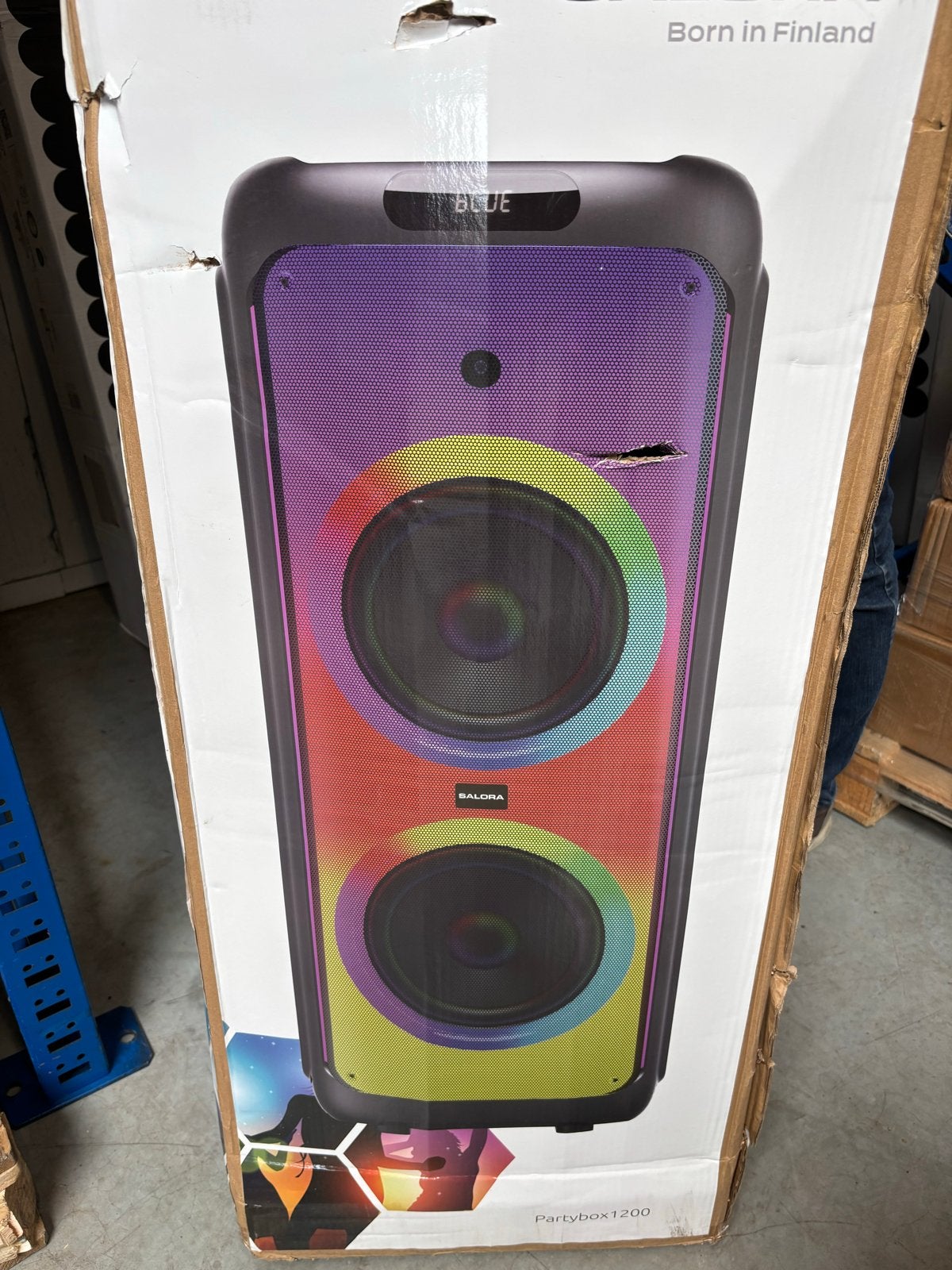 Salora Partybox 1200W met LED, Bluetooth, AUX en Microfoon, Audio, Tv en Foto, Luidsprekers, Party speaker, Nieuw, Afstandsbediening