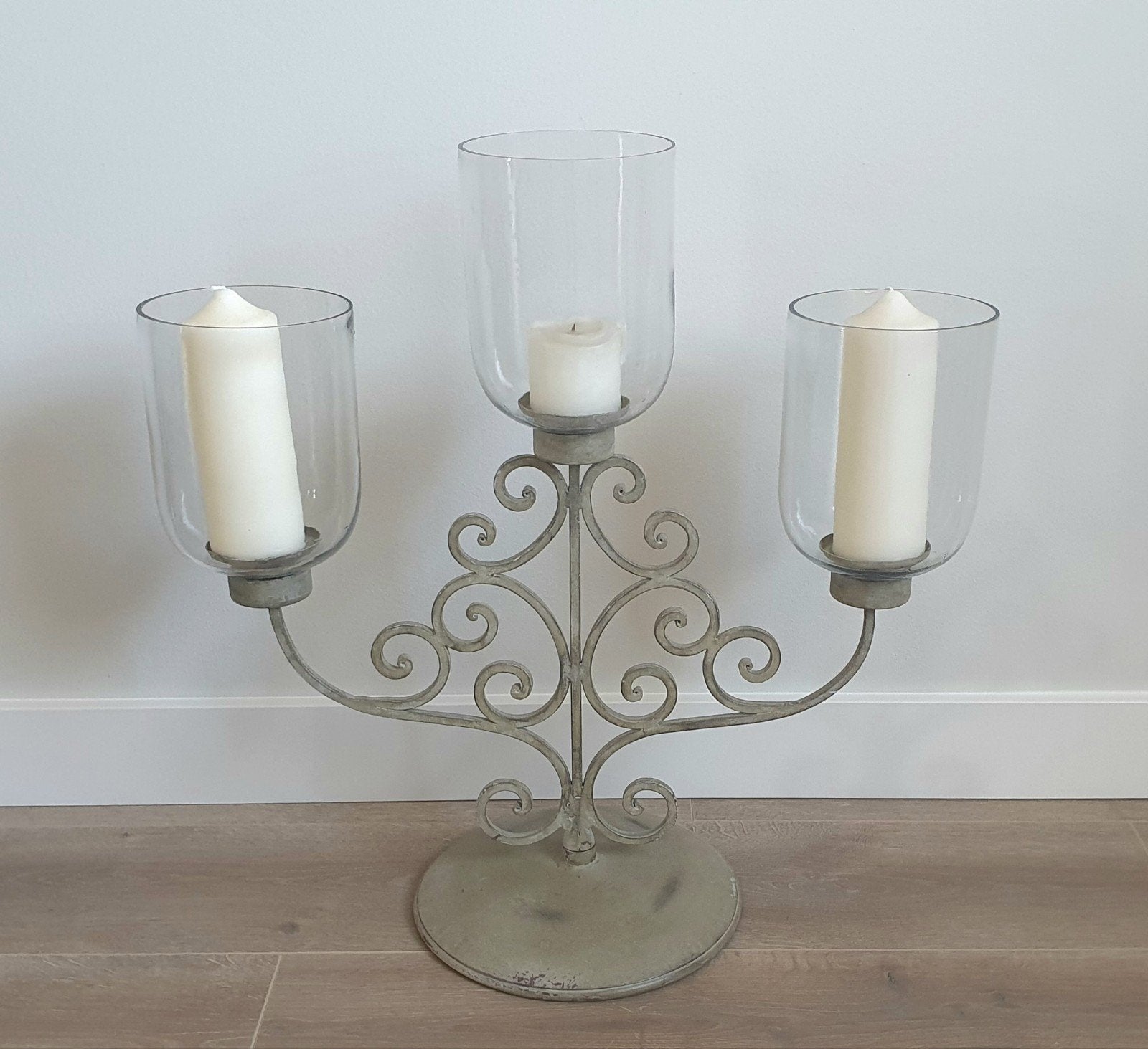 vintage look gietijzeren kandelaar excl kaarsen, Huis en Inrichting, Gebruikt, Ophalen of Verzenden, 62 cm, Metaal