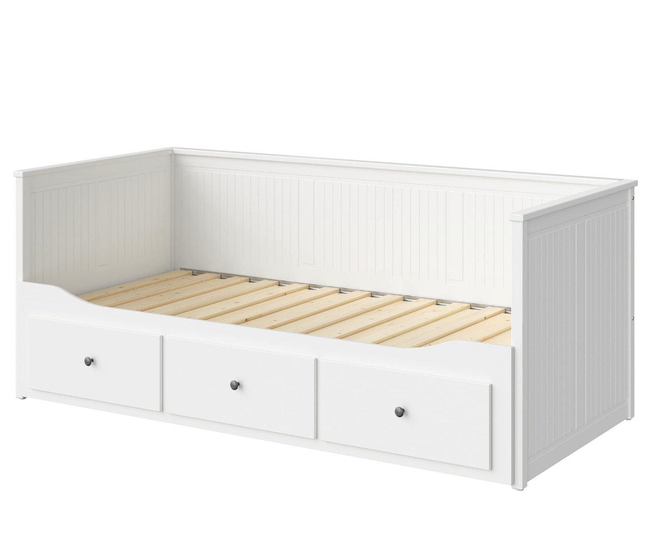 Hemnes bed+ matrassen, Eenpersoons, Wit, Ophalen of Verzenden, Zo goed als nieuw