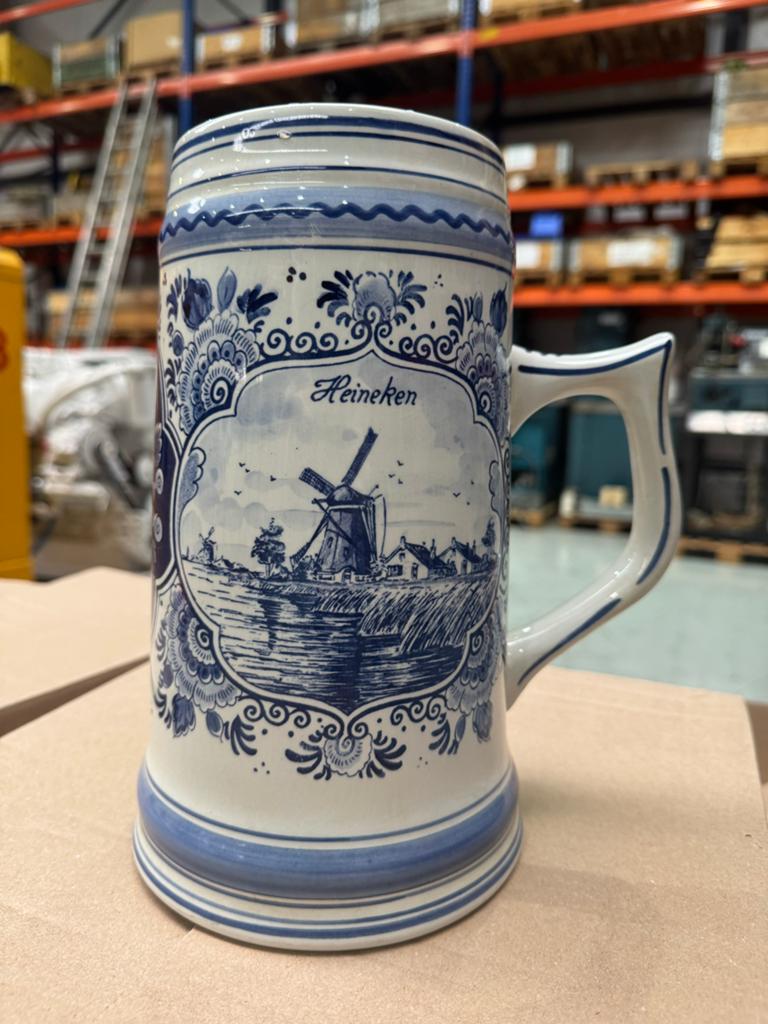 Delfts Blauw Heineken Bierpul - Handgeschilderd, Ophalen of Verzenden