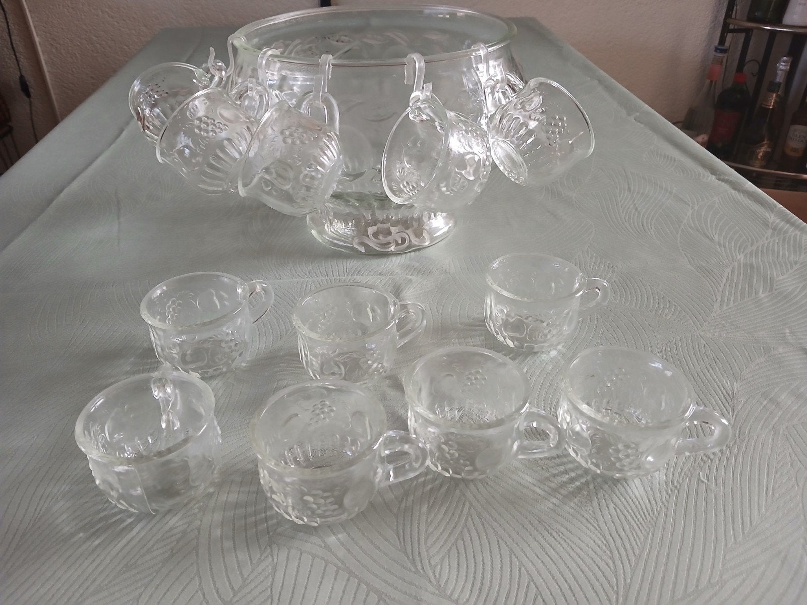 GLAZEN BOWLSET MET 12 GLAASJES, Huis en Inrichting, Keuken | Servies, Ophalen, Glas, Overige stijlen, Schaal of Schalen
