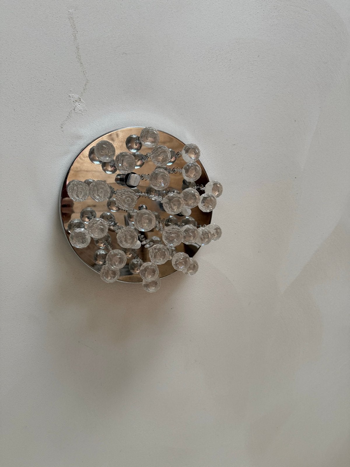 GRATIS Plafondlamp met Kristallen Druppels 3 stuks, Ophalen, Gebruikt, Glas, Overige fittingen