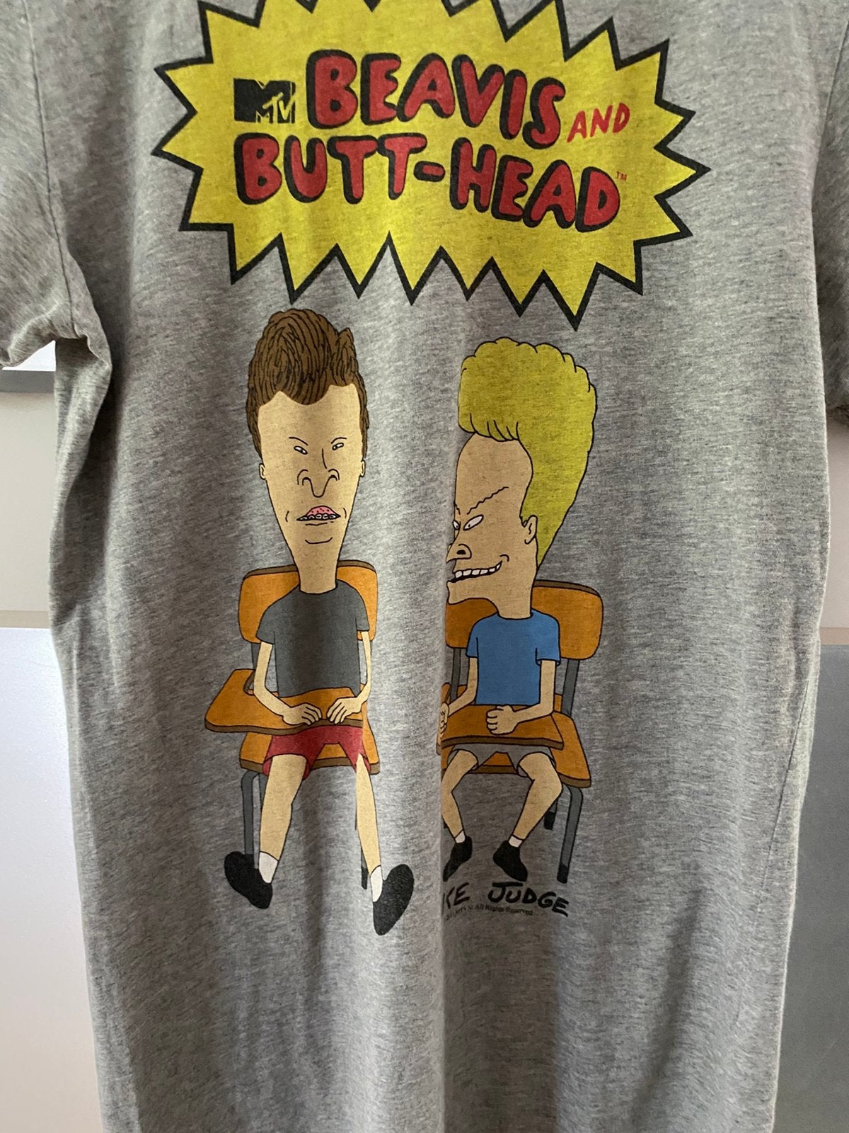 Vintage MTV Beavis and Butt-Head T-shirt - maat XS, Ophalen of Verzenden, Zo goed als nieuw, Maat 46 (S) of kleiner, Grijs