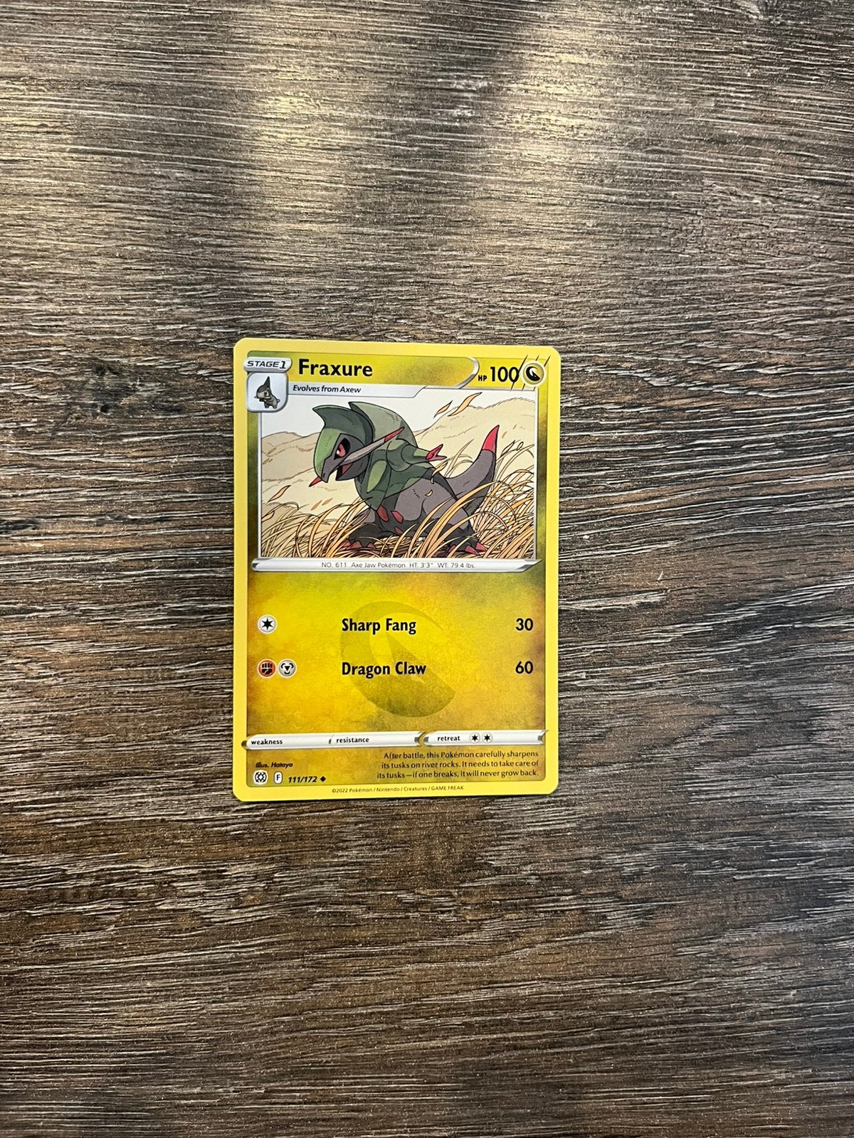 Fraxure BRS 111/172, Hobby en Vrije tijd, Verzamelkaartspellen | Pokémon, Ophalen of Verzenden, Zo goed als nieuw