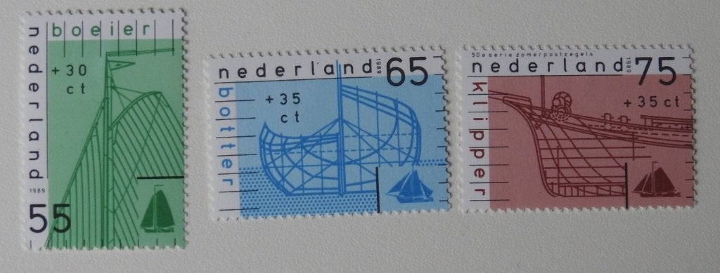 3 zomerzegels 1989, Postzegels en Munten, Verzenden, Na 1940, Postfris