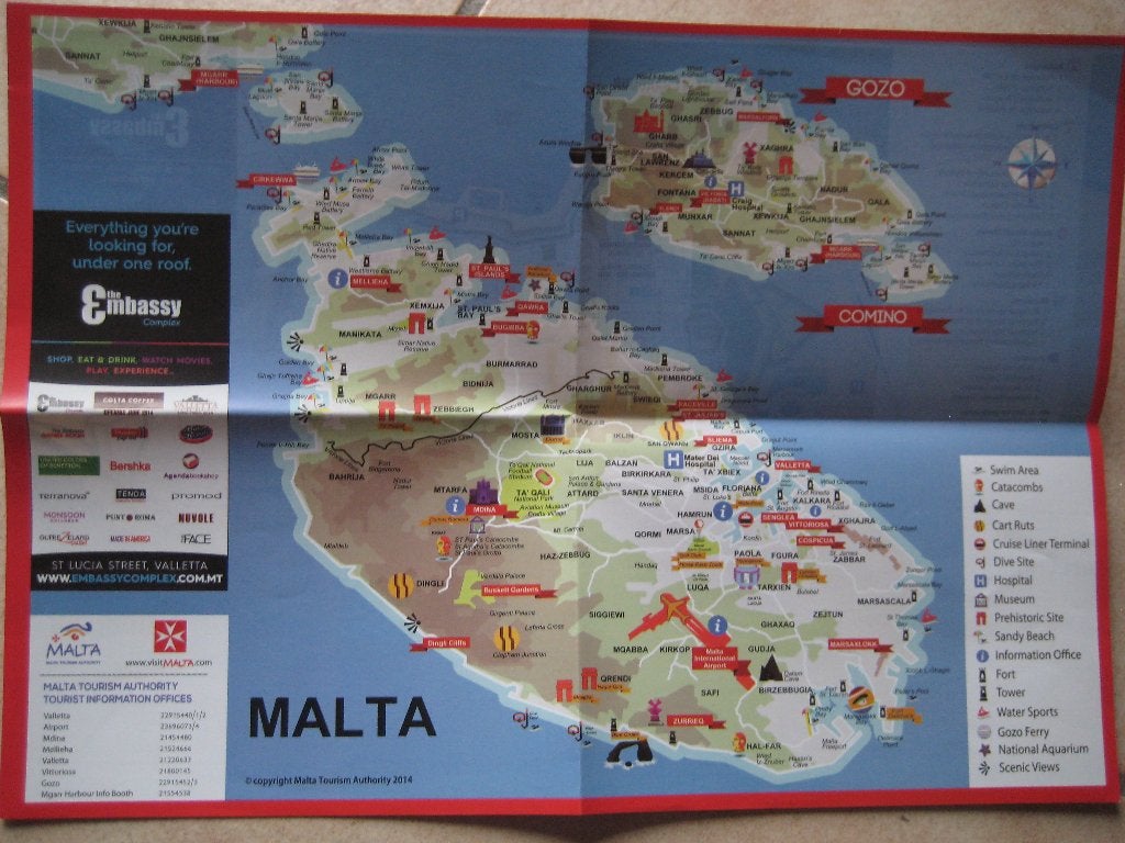 landkaartje van Malta, Gelezen, Verzenden, 2000 tot heden, Europa Overig