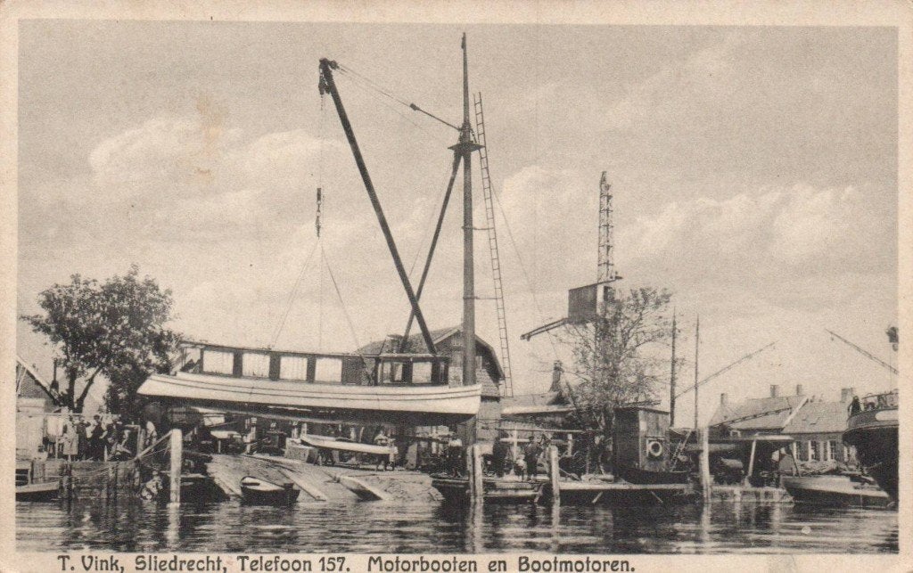 T.Vink, Sliedrecht, Motorbooten en Bootmotoren, Verzamelen, Ophalen of Verzenden, Voor 1920