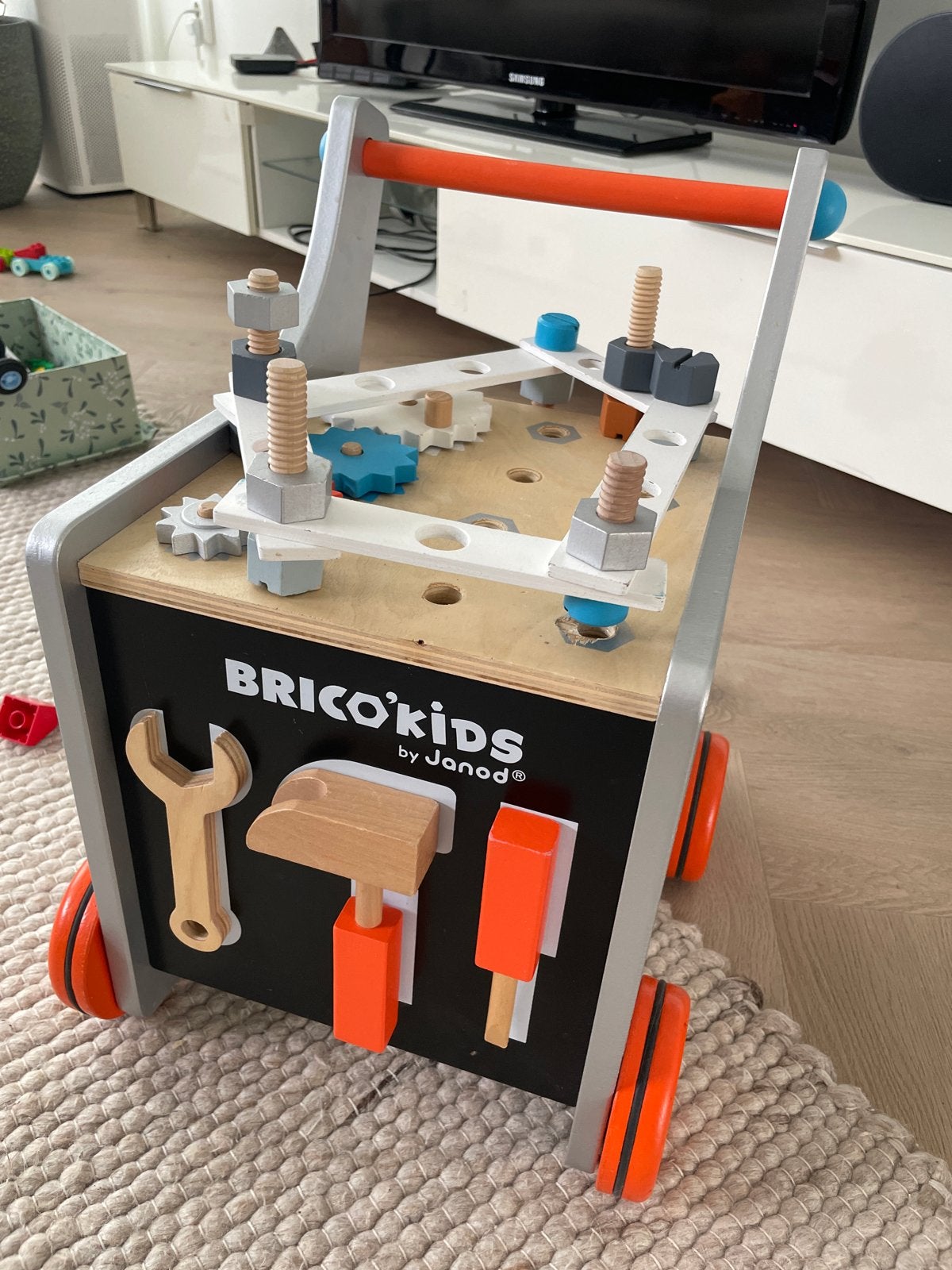 Janod Brico'Kids Loopwagen Werkbank, Ophalen, Gebruikt, Overige typen, Met wieltjes