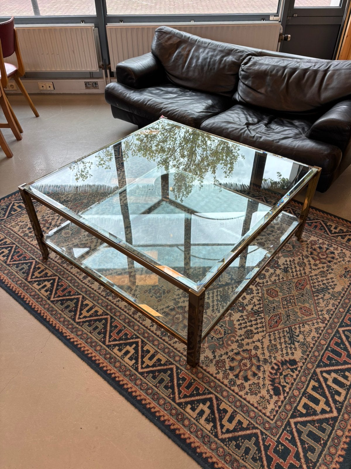Glazen salontafel, Ophalen, Gebruikt, Vierkant, Glas