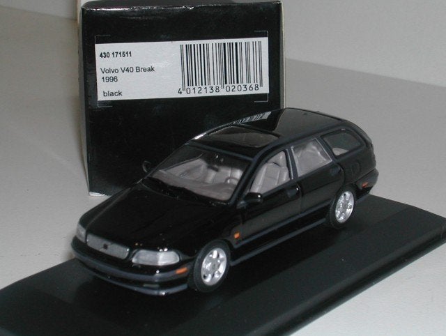 Minichamps . Volvo . V40 1996 zwart of donker rood in 1:43., Ophalen of Verzenden, Nieuw, Auto, MiniChamps