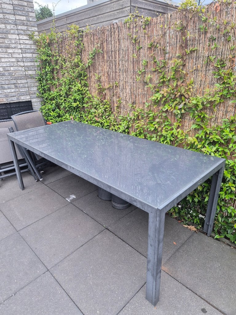 Tuintafel antraciet, Tuin en Terras, Tuintafels, Ophalen, Gebruikt, Rechthoekig, Aluminium