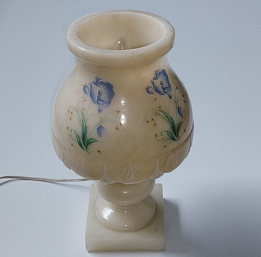 Tafellamp van Albast, jaren 50-60, Vintage, Natuurlijk materiaal, Ophalen of Verzenden, Zo goed als nieuw