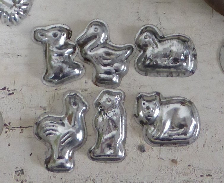 Lot van 6 kleine oude dieren chocolademallen chocolademal, Ophalen of Verzenden
