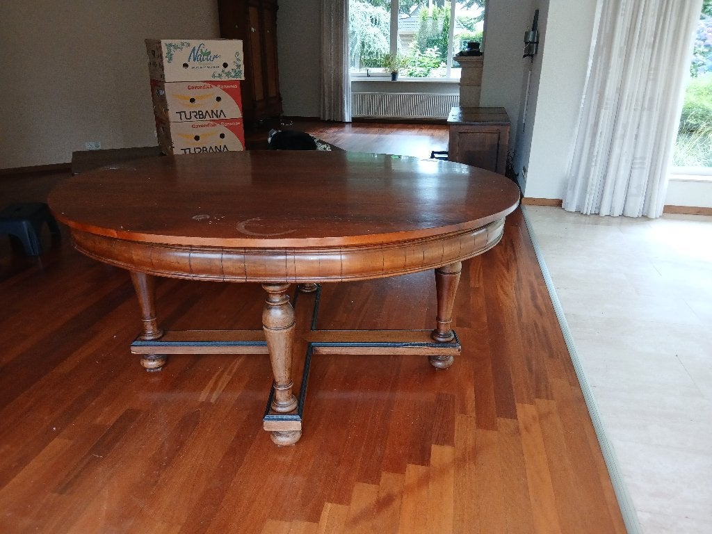 (0606W) Ovale eethoek met 4 stoelen. tafel is 120x150x75 cm, Huis en Inrichting, Complete eetkamers, Ophalen, Gebruikt, 4 tot 6 stoelen