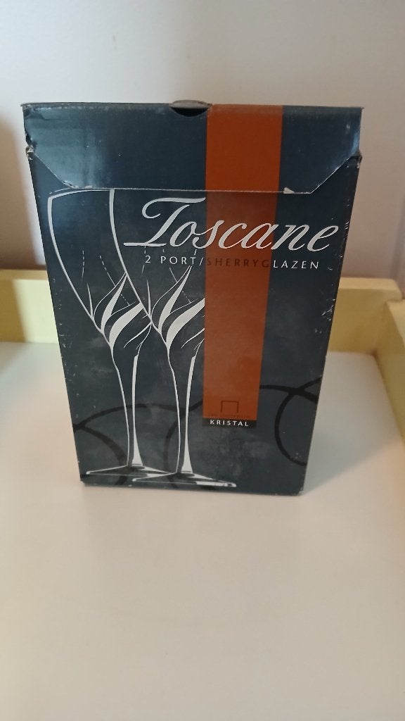 Toscane Kristal Port/Sherryglazen - Set van 2, Ophalen of Verzenden, Nieuw, Overige typen