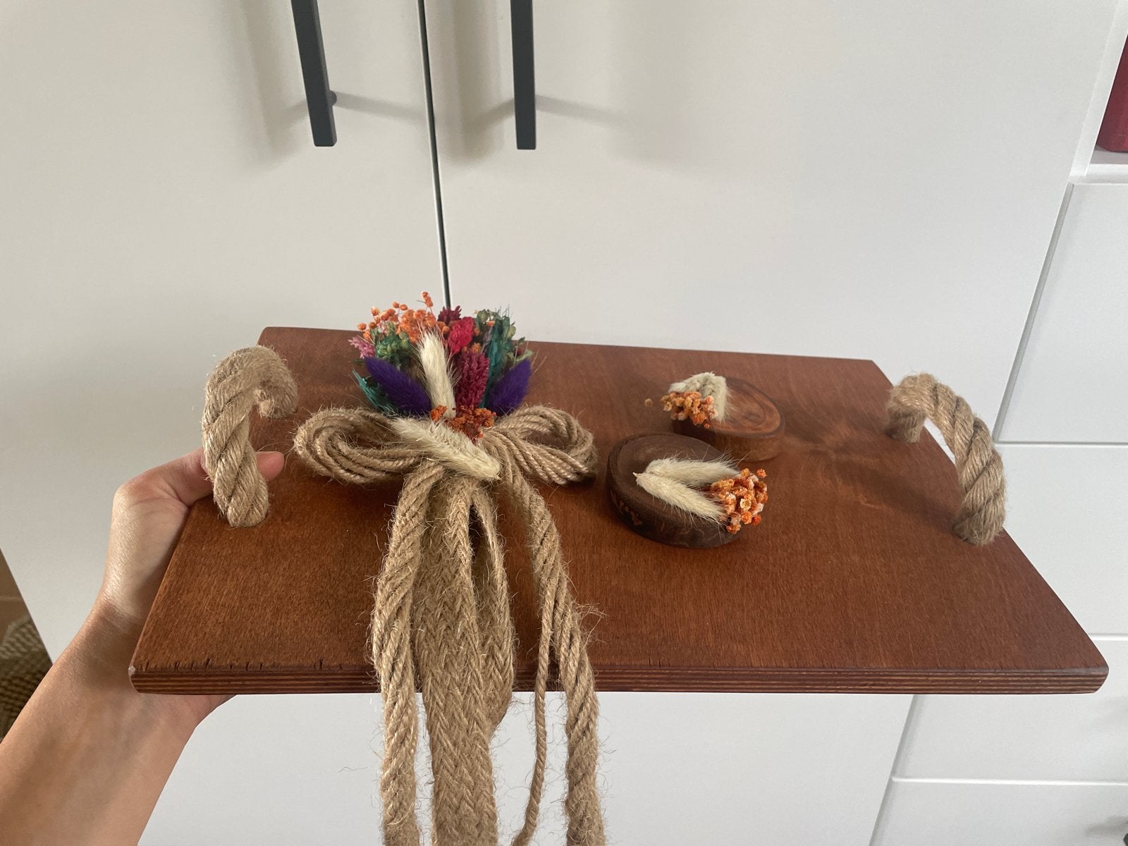 Turkse Verlovingsschaal met Houten Ringhouders, Ophalen, Hout, Nieuw, Oosters