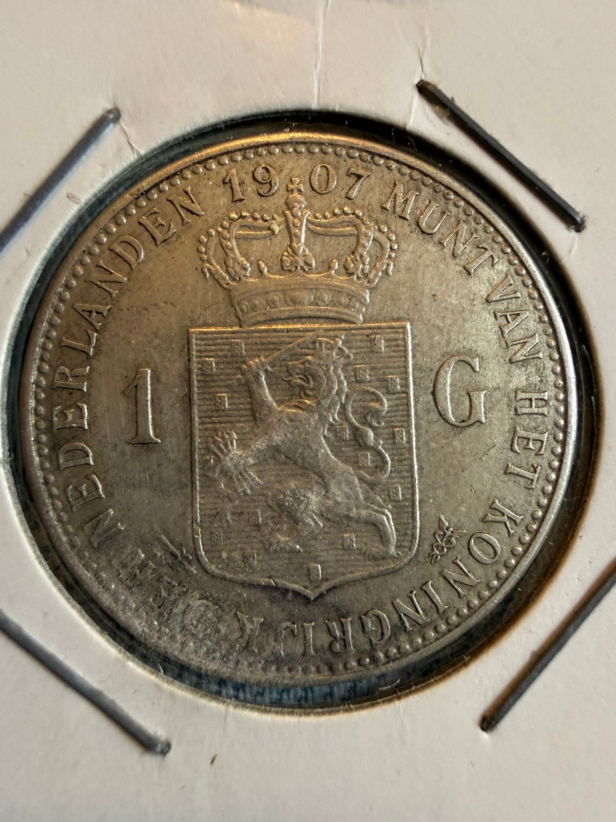 Guldens 1907 en 1908, Postzegels en Munten, 1 gulden, Setje, Zilver, Ophalen of Verzenden