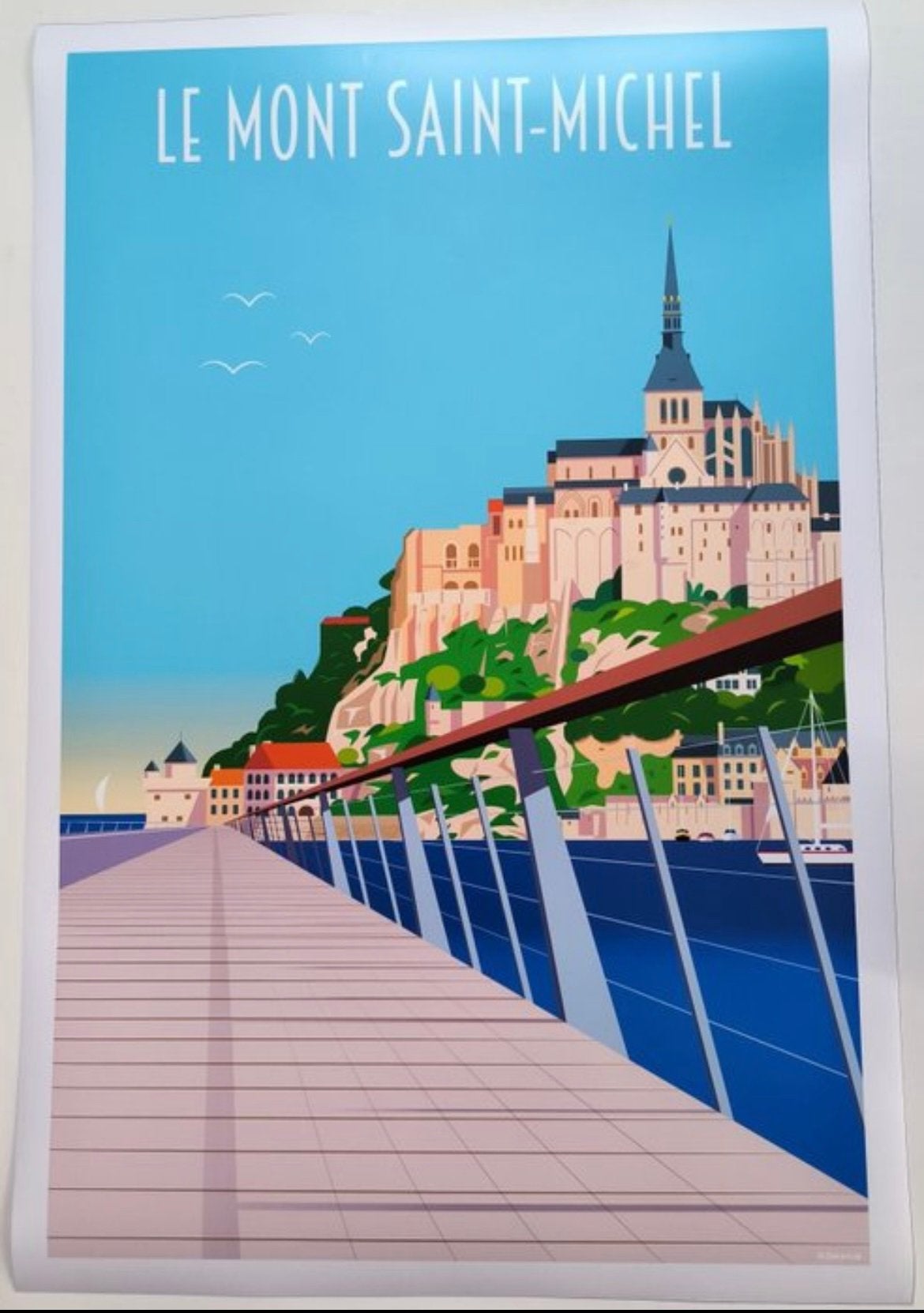 Paris, Le Mont Saint-Michel travel poster, Ophalen of Verzenden, Poster