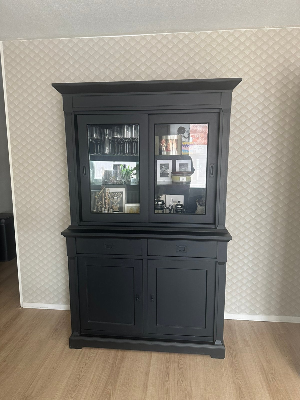 Buffet kast mat zwart, Huis en Inrichting, Kasten | Buffetkasten, Ophalen, Zo goed als nieuw, 25 tot 50 cm, 200 cm of meer
